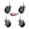 Service Caster 35 Inch Black Polyurethane Wheel Swivel 34 Inch Threaded Stem Caster Set 2 Brakes SCC SCC-TS20S3514-PPUB-BLK-34212-2-TLB-2 - alternate 5